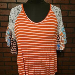 Adora mixed material top with lace.   Size Small.